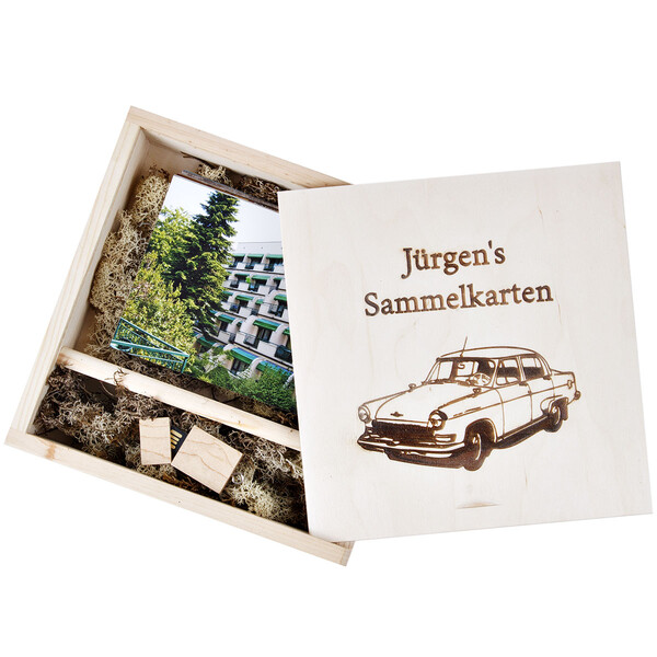 Gravur Fotokiste personalisierte Natur Holz Geschenkverpackung