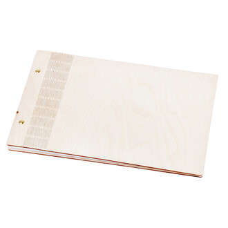 helles Gstebuch XL aus flexiblem Holz 35 x 22 cm weie...