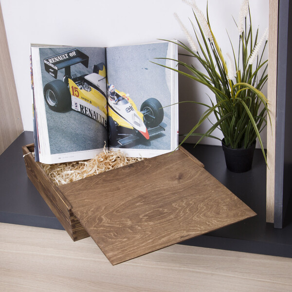 Aufbewahrungskiste Holz 8,7 Liter Holzschachtel Buchkiste Sammelbox Eiche Dunkel