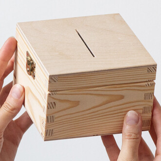 Holz Spardose Geldbox Sparbchse 12 x 12 x 8 cm