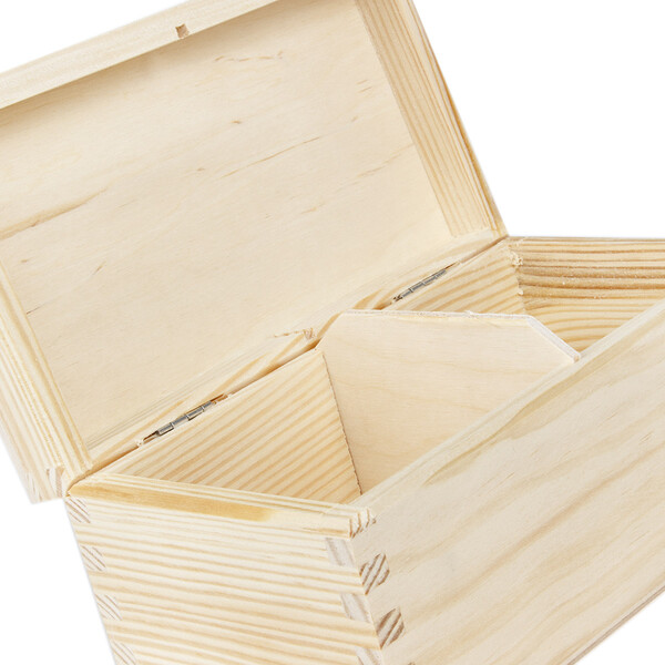 Holzkiste mit 2 Fcher 16,5 x 9,5 x 8 cm Organizer