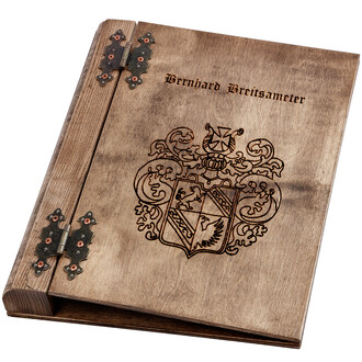 Hochzeitsbuch und Prsentationsordner aus Holz mit deiner...