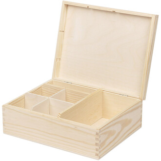 Holzbox mit Fcher Aufbewahrungsbox mit Deckel