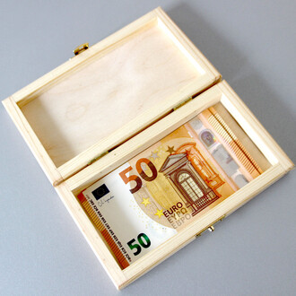 Box fr Geldgeschenke 18 x 10 x 3,5 cm Rechnungsbox aus Holz