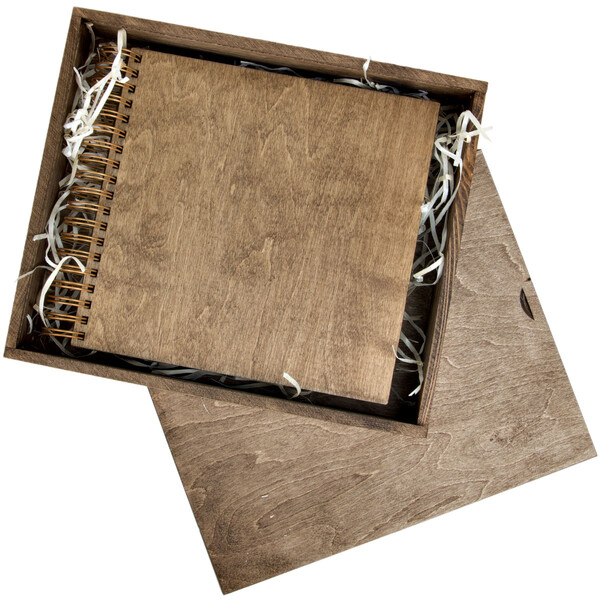Design Geschenkverpackung in Eiche Dunkel 33 x 28 cm mit Schiebedeckel