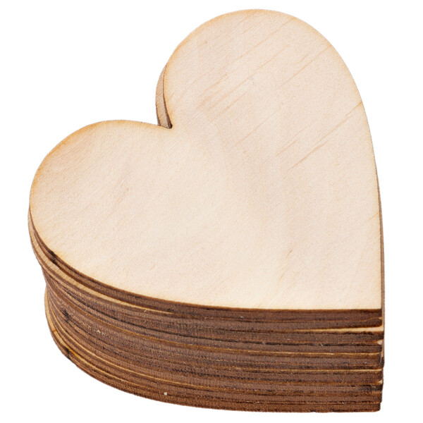 Bastel-Herzen 10 Stck aus Holz 5 x 5 cm