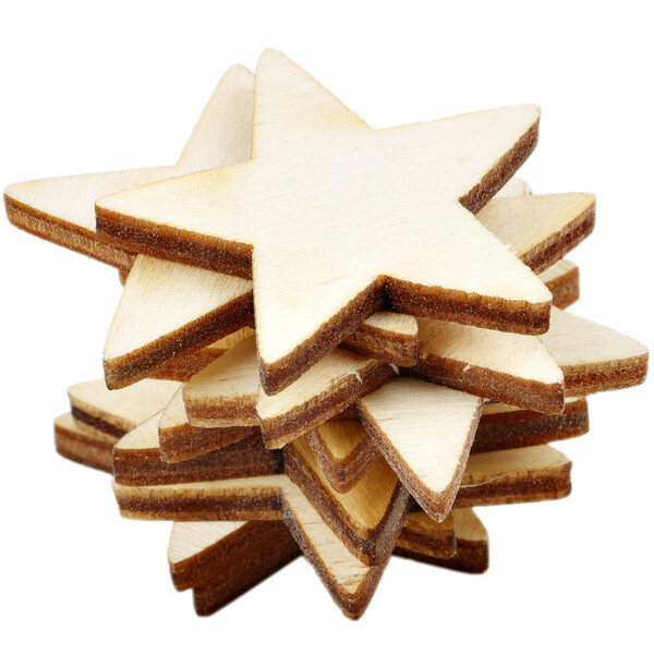 Advent Sterne 10 Stck Holzsterne 3 x 3 cm