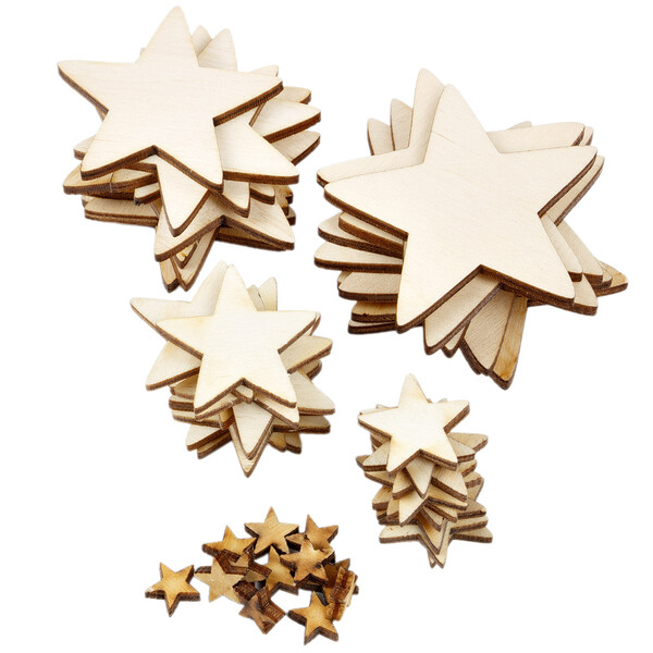 Advent Sterne 10 Stck Holzsterne 3 x 3 cm