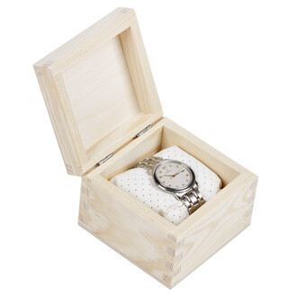 Uhrenbox 10 x 10 x 7,5 cm aus Natur Holz
