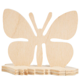 Schmetterling mit Fu 3 x 6,5 cm Vollholz