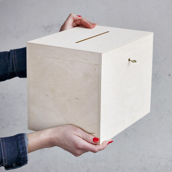 Holz Geldgeschenke Box fr Geld Gastgeschenke 10,5 Liter Einwurfbox