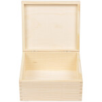 Holzbox mit Deckel, Geschenkkiste Klappdeckel 18 x 16 x 9 cm
