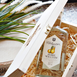 Geschenkbox aus Holz für Spirituosen, Holzkiste mit Deckel