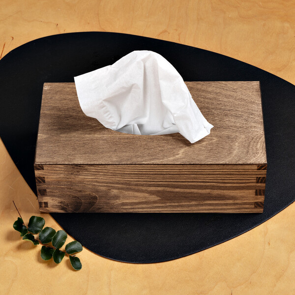 Taschentuchspender aus Holz Eiche Dunkel