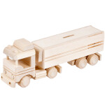 Holz-Truck als Sparbüchse, Holzspielzeug, 29 × 7 × 11 cm