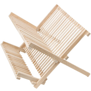 Geschirr, Abtropfgitter, Holz, 2 Ebenen, Besteckgestell