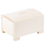 Spardose aus Holz, Geld Dose Sparbüchse mit Füße 12,5 x 9 cm Kinder Reisekasse