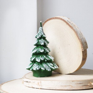 Fest-Tageskerze, Tannenbaum aus Wachs als...