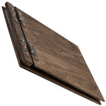Holzalbum mit 25 schwarz, geprägte Kartonseiten, Holzbuch