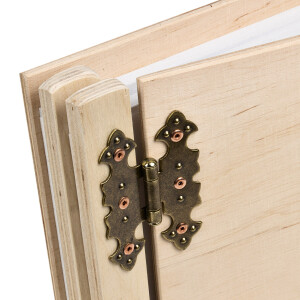 Dickes Holzalbum mit weißen Kartonseiten, Gästebuch Hochzeit