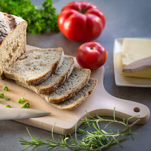 Schneidebrett Holz mit Griff 40 x 18 cm, Holzschneidebrett