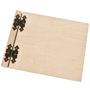 Elegantes Holzalbum mit weißen Kartonseiten,...