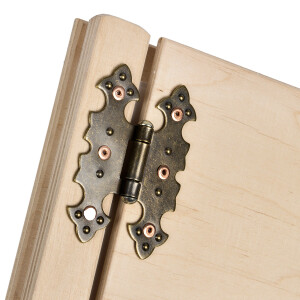 Elegantes Holzalbum mit weißen Kartonseiten, Gästebuch aus Holz