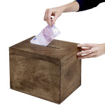Holzwahlurne in Eiche Dunkel, Geldgeschenke, Schachtel und Losbox