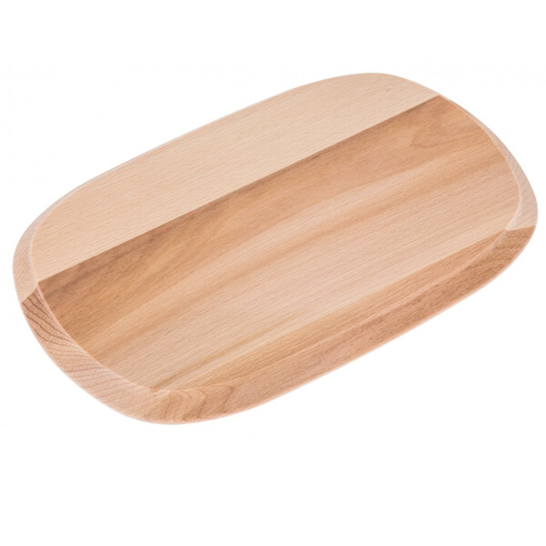 Holzplatte Teller mit Rand aus Holz 31 x 20 cm