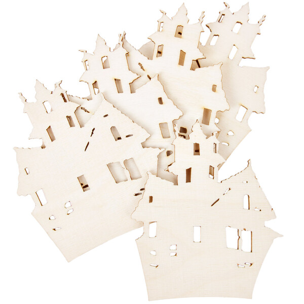Grusel Schloss Holz 8,5 x 10 cm