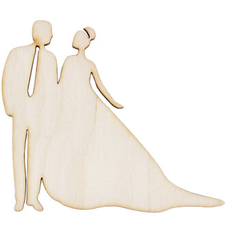 Brautpaar aus Holz 8 x 9 cm