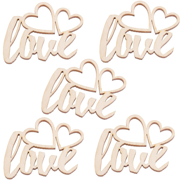 Inschrift LOVE mit Herzen 6 x 4 cm