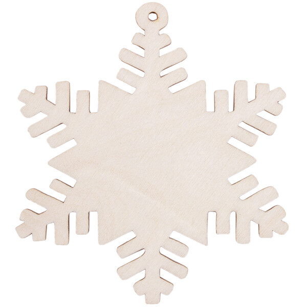 geschlosse Schneeflocke aus Holz 8 x 8 cm