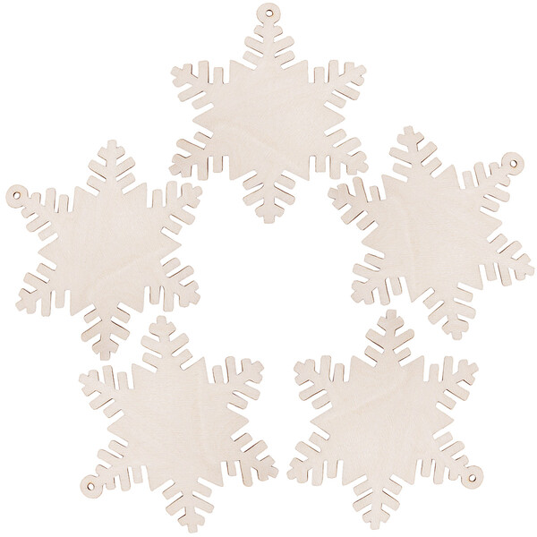 Geschlossene Schneeflocke aus Holz 8 x 8 cm