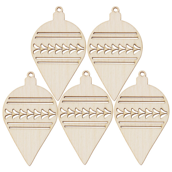 Zapfen Weihnachtsbaumanhnger Holz 4,5 x 8 cm