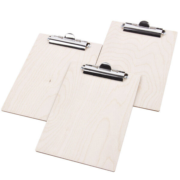 Klemmbretter 5er-Set aus Holz DIN-A5 Schreibunterlage Schreibplatte