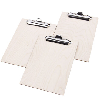 Klemmbretter 5er-Set aus Holz DIN-A5 Schreibunterlage...