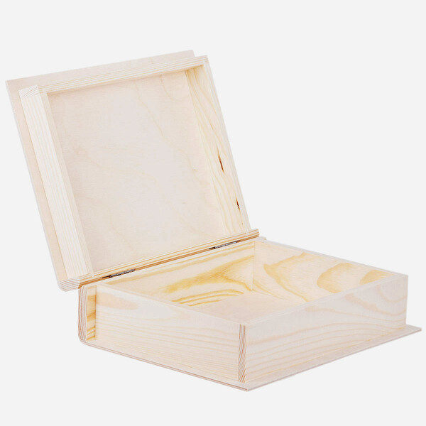 dickes Holzbuch mit Deiner Gravur als Holzschatulle