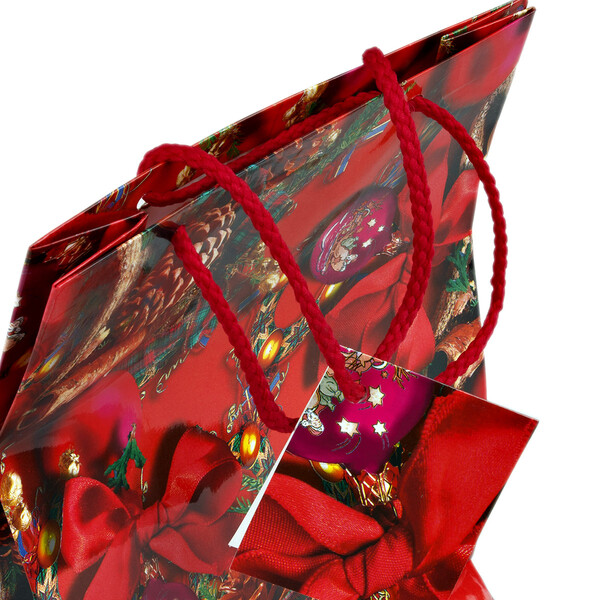 Geschenktüte mit Weihnachtskugeln 2,7 Liter - 16,5 x 24 cm