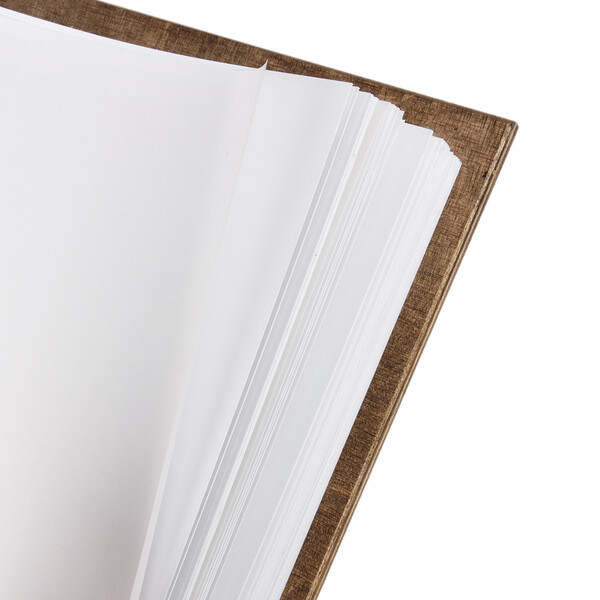 Holzbuch XXL mit 50 weie Kartonbltter beidseitig klappbar