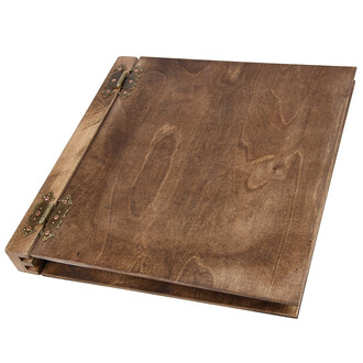Holzbuch XXL mit 50 weie Kartonbltter beidseitig klappbar