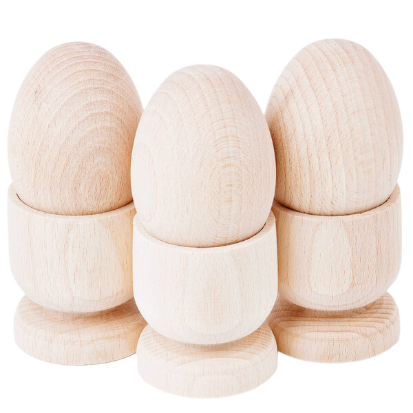 Holzei Ei aus Vollholz 4,5 x 6 cm