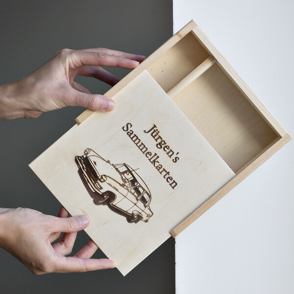 Gravur Fotokiste personalisierte Natur Holz Geschenkverpackung