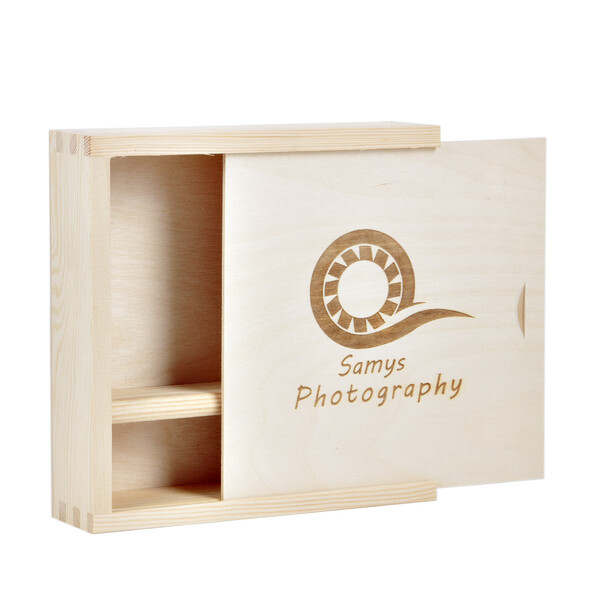 Gravur Fotokiste personalisierte Natur Holz Geschenkverpackung