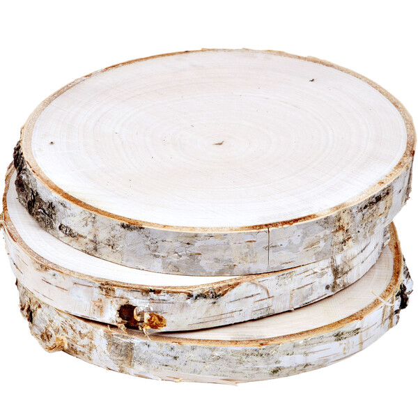 Baumscheiben 3er-Set Holzdekoration  15-20 cm