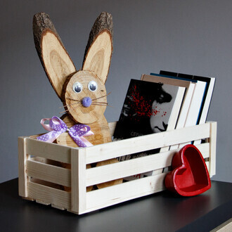Regalkiste 11 cm hohe Holzbox 6 Liter Holzkiste 40 x 16 x 12 cm