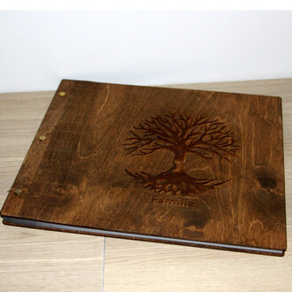 Buch aus Holz XXL Album und Gästebuch 36 x 29 cm mit...