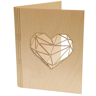 Ringbuch Herz Prsentationsmappe DIN-A4-Holzordner Holzmappe