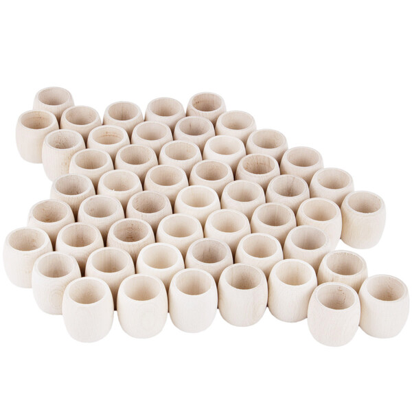 Serviettenringe 50 Stck aus Holz 3,9 cm bauchige Serviettenhalter  4,3 cm