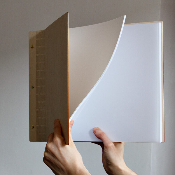 natürliches Holz Buch XXL mit weißen Seiten 36 x 29 cm